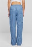 Urban Classics Ladies Light Denim Cargo Pants skyblue washed