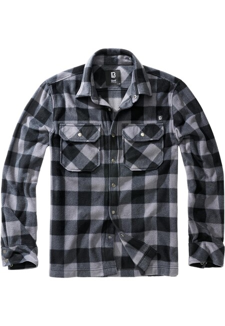 Brandit Jeff Fleece Shirt Long Sleeve black/grey - 4XL