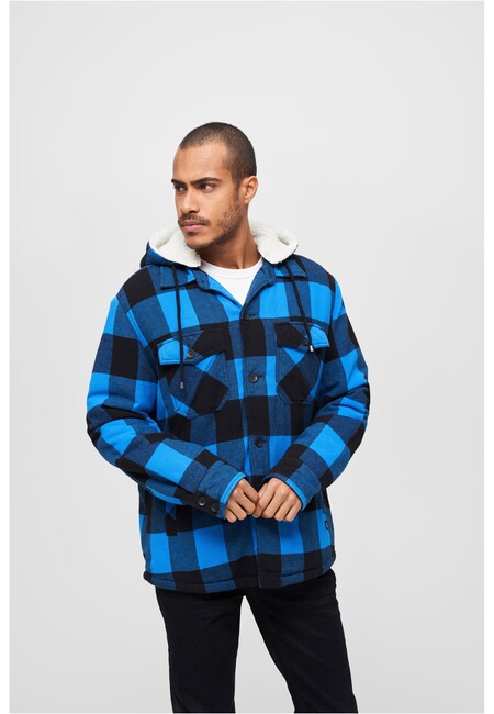 Brandit Lumberjacket Hooded black/blue - 3XL