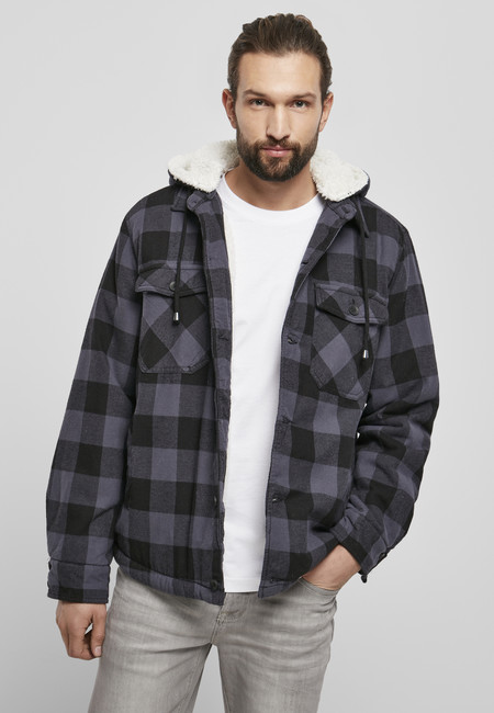 Brandit Lumberjacket hooded black/grey - XXL