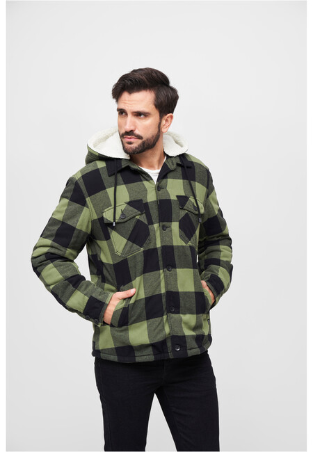 Brandit Lumberjacket Hooded black/olive - XXL