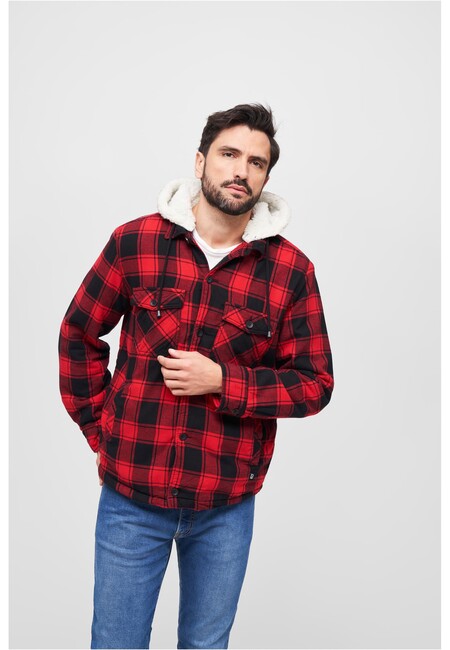 Brandit Lumberjacket hooded red/black - 6XL