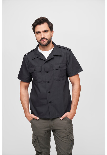 Brandit US Shirt Ripstop shortsleeve black - S