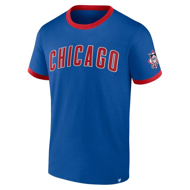 Fanatics Fundamental SS Biblend Ringer Tee Chicago Cubs deep royal/athletic red - XL