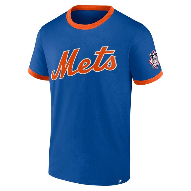 Fanatics Fundamental SS Biblend Ringer Tee New York Mets deep royal/dark orange - 2XL