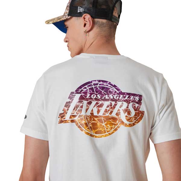 Pánske tričko New Era NBA Team Water Print LA Lakers T-shirt White - L