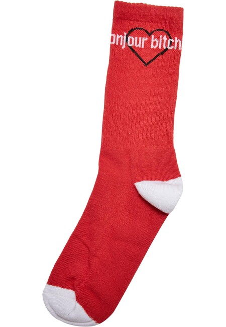 Mr. Tee Bonjour Bitches Socks 3-Pack black/white/red - 43–46