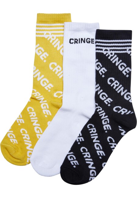 Mr. Tee Cringe Socks 3-Pack black/white/yellow - 47–50