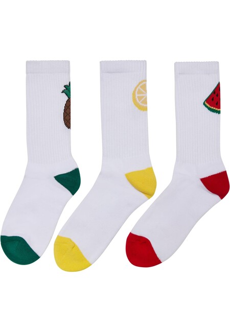 Mr. Tee Fancy Fruit Socks 3-Pack white/multicolor - 47–50