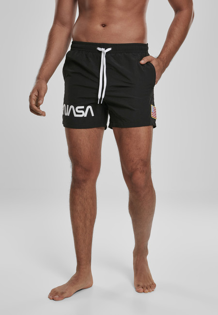 Mr. Tee NASA Worm Logo Swim Shorts black - S