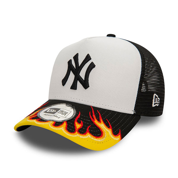 šiltovka New Era 9FORTY E-Frame MLB FLAME Trucker Cap Black White - UNI