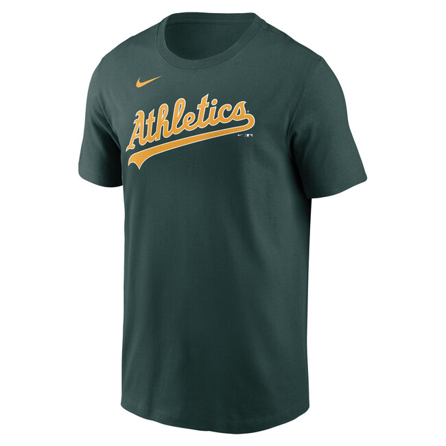 Nike T-shirt Men\'s Fuse Wordmark Cotton Tee Oakland Athletics pro green - L