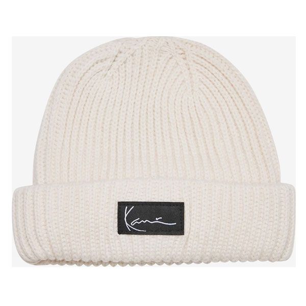 Zimná čapica karl kani Woven Signature Essential Fisherman Beanie white