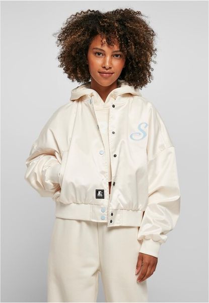 Ladies Starter Satin College Jacket palewhite