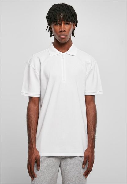 Urban Classics Oversized Zip Polo white