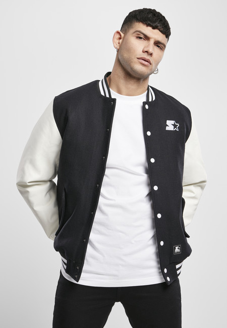 Starter College Jacket black/white - M