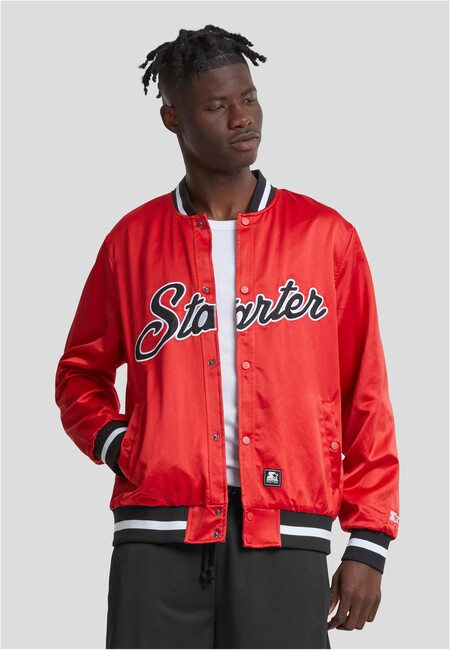 Starter Satin College Jacket cityred - XXL