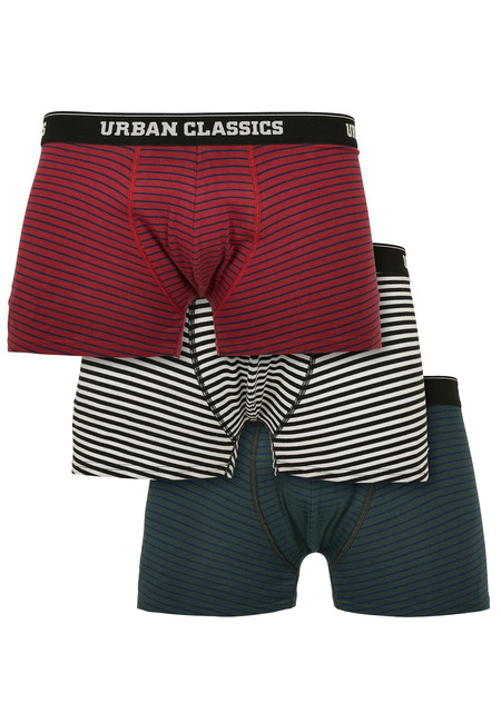 Urban Classics Boxer Shorts 3-Pack btlgrn/dkblu+bur/dkblu+wht/blk - XXL