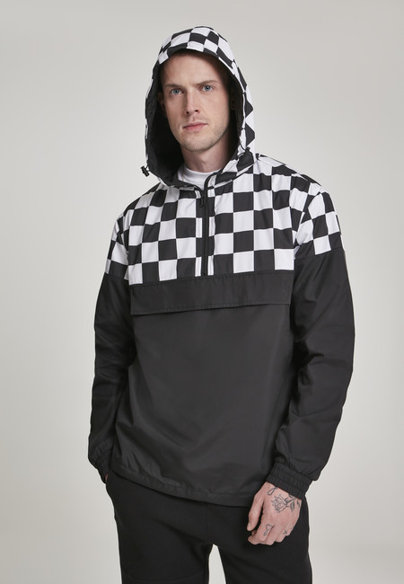 Urban Classics Check Pull Over Jacket blk/chess - M