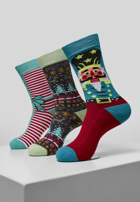 Urban Classics Christmas Nutcracker Socks 3-Pack multicolor - 39–42
