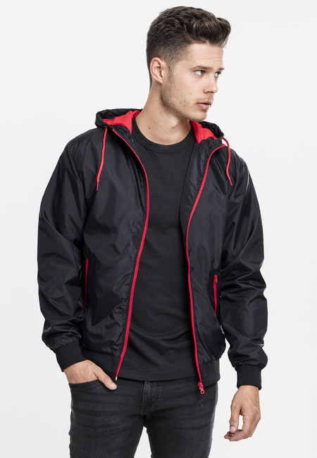 Urban Classics Contrast Windrunner blk/red - S