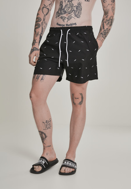 Urban Classics Embroidery Swim Shorts shark/black/white - 4XL