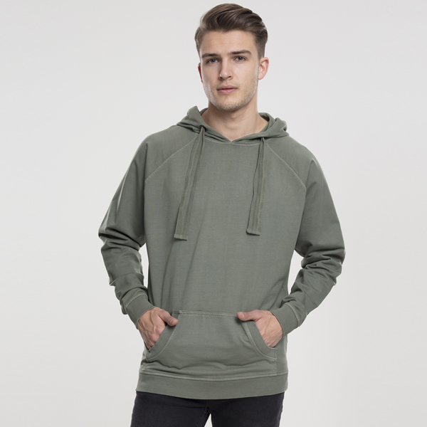 Pánska mikina Urban Classics Garment Washed Terry Hoody olive - M