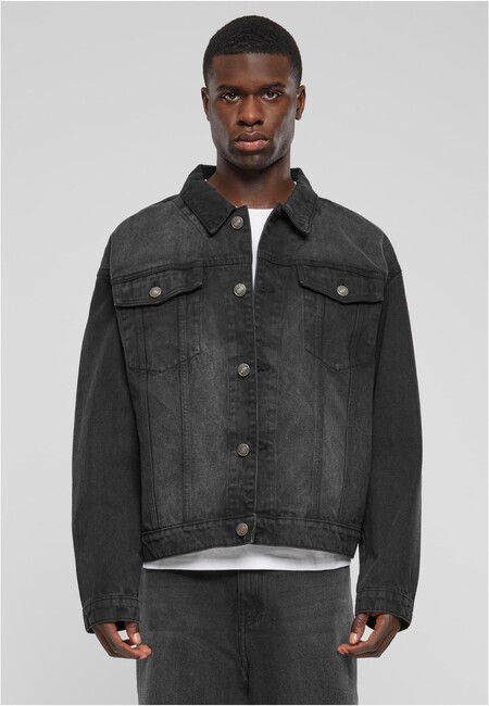Urban Classics Heavy Ounce Boxy Denim Jacket black washed - S