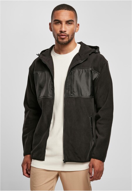 Urban Classics Hooded Micro Fleece Jacket black - S