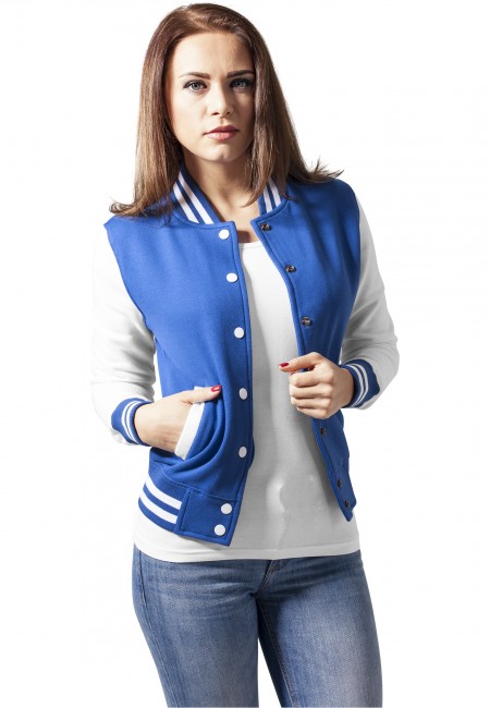 Obrázok Urban Classics Ladies 2-tone College Sweatjacket roy/wht - M