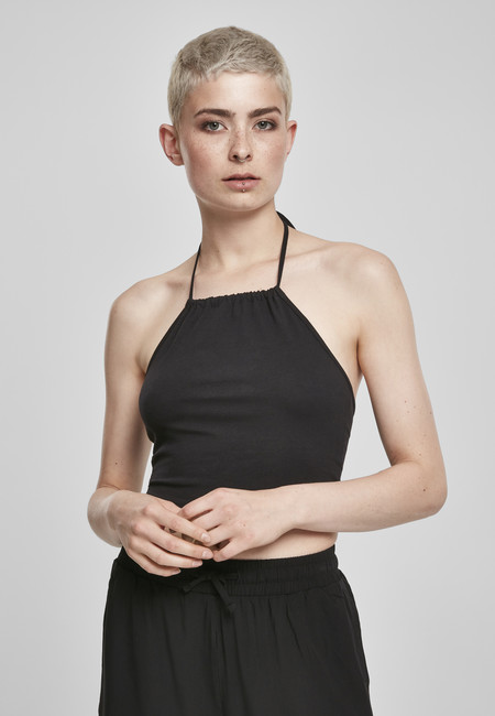 Urban Classics Ladies Cropped Neckholder Top 2-Pack black/white - XL