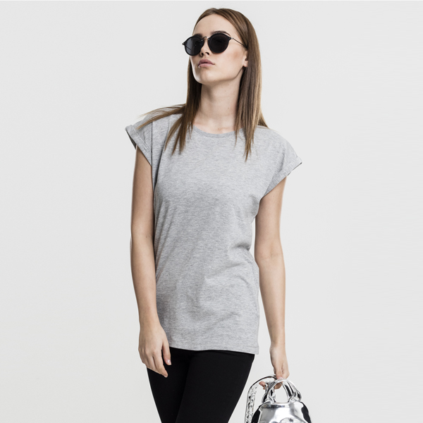 Dámske tričko Urban Classics Ladies Extended Shoulder Tee grey - XS