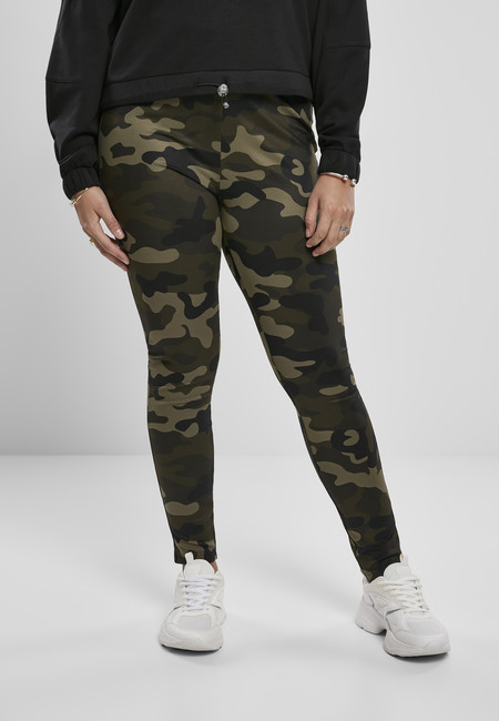 Obrázok Urban Classics  Ladies High Waist Camo Tech Leggings wood camo - 4XL