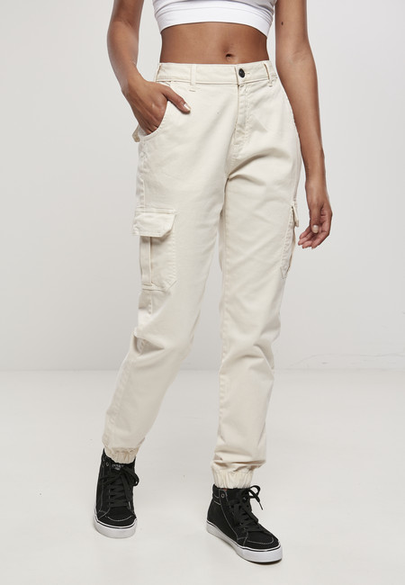 Urban Classics Ladies High Waist Cargo Pants whitesand - 32