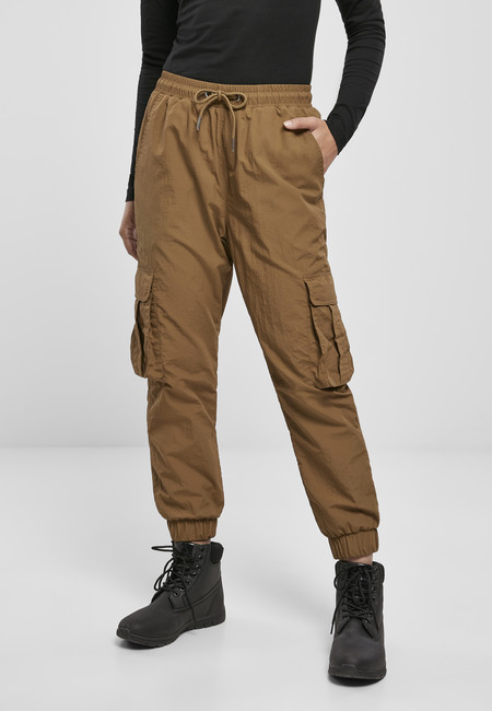 Urban Classics Ladies High Waist Crinkle Nylon Cargo Pants midground - M