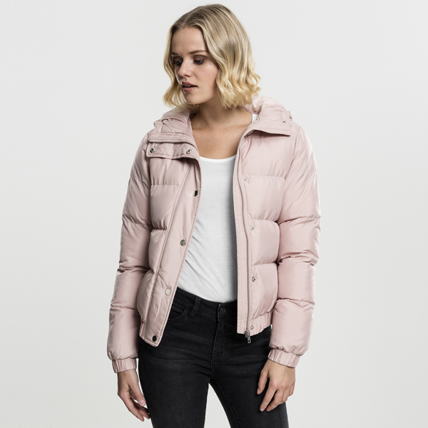 E-shop Dámska bunda Urban Classics Ladies Hooded Puffer Jacket lightrose - L