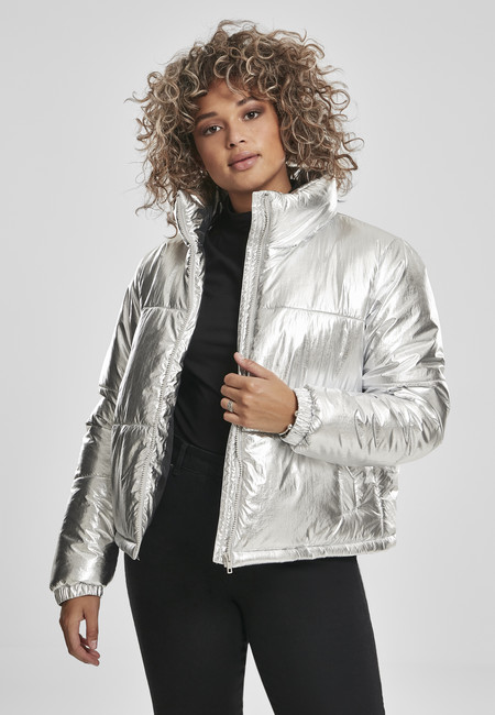 Urban Classics Ladies Metalic Puffer Jacket silver - 4XL