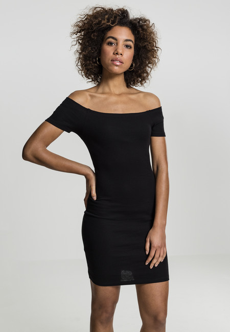 Urban Classics Ladies Off Shoulder Rib Dress black - XL