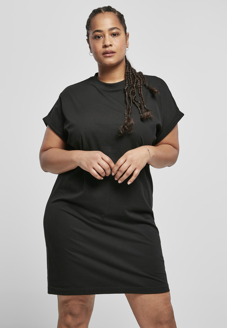 Urban Classics Ladies Organic Cotton Cut On Sleeve Tee Dress black - 5XL