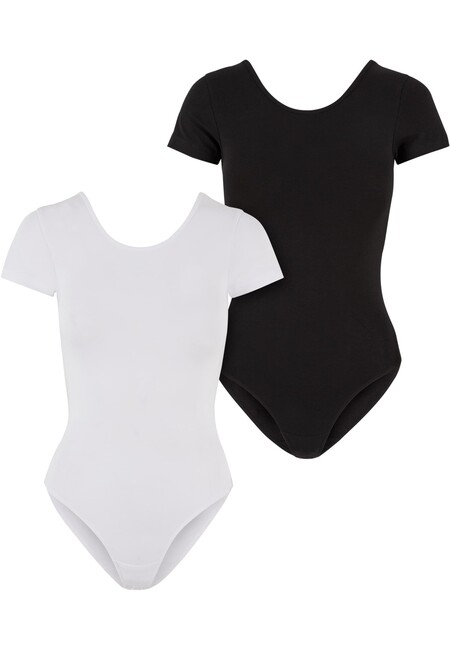 Urban Classics Ladies Organic Stretch Jersey Body 2-Pack white+black - S