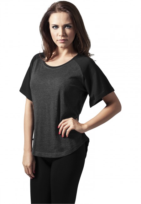 Obrázok Urban Classics Ladies Raglan HiLo Tee cha/blk - XL