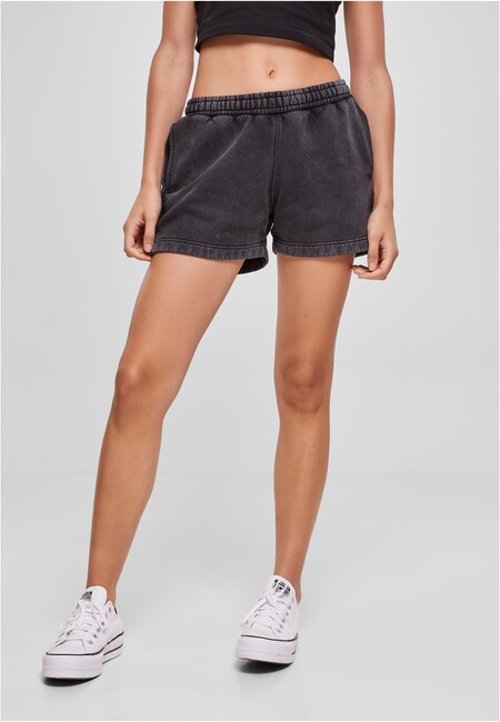 Urban Classics Ladies Stone Washed Shorts black - XS
