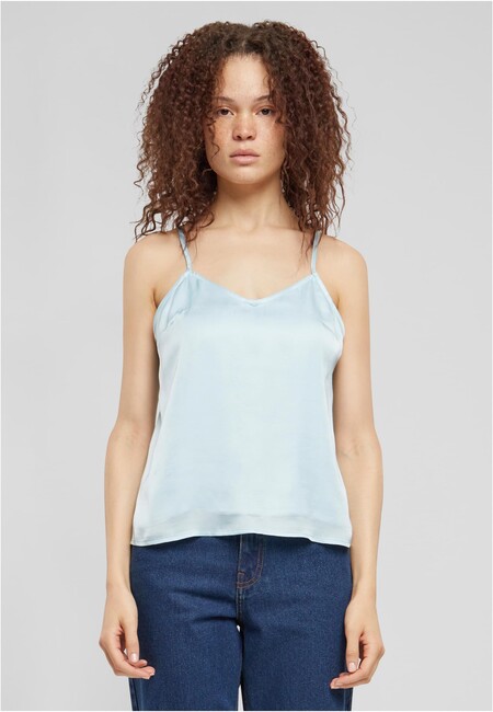 Urban Classics Ladies Viscose Satin Slip Top oceanblue - XS