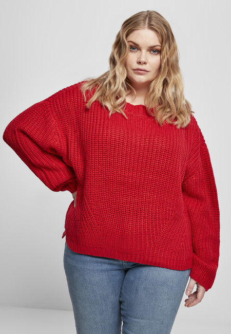 Urban Classics Ladies Wide Oversize Sweater fire red - M