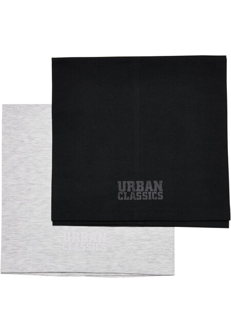 Urban Classics Logo Tube Scarf 2-Pack black/lightgrey - UNI