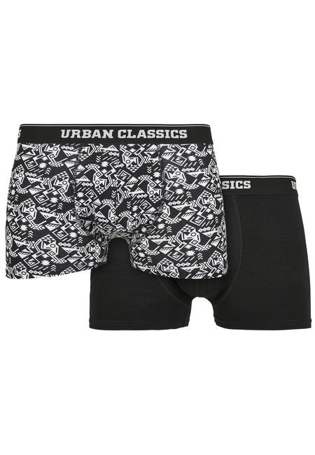Urban Classics Organic Boxer Shorts 2-Pack detail aop+black - S