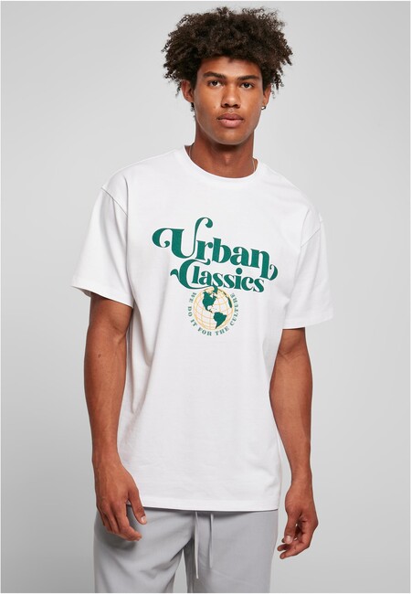 Urban Classics Organic Globe Logo Tee white - 4XL