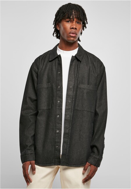 Urban Classics Oversized Denim Pocket Shirt realblack washed - 3XL