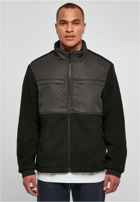 Urban Classics Patched Sherpa Jacket black - 4XL