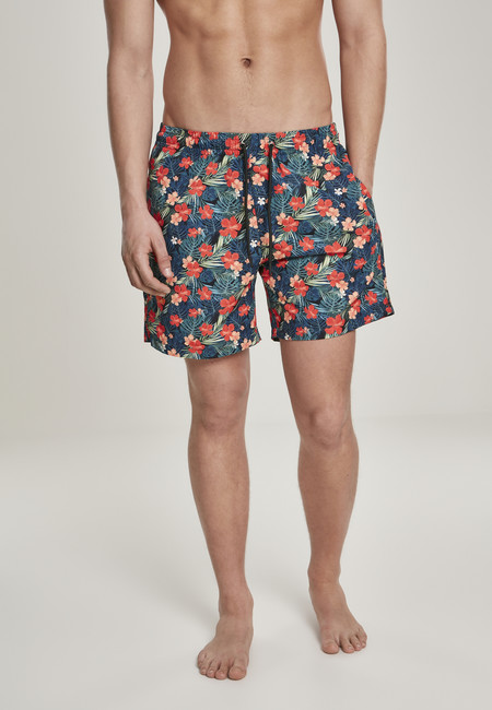 Urban Classics Pattern?Swim Shorts blk/tropical - L